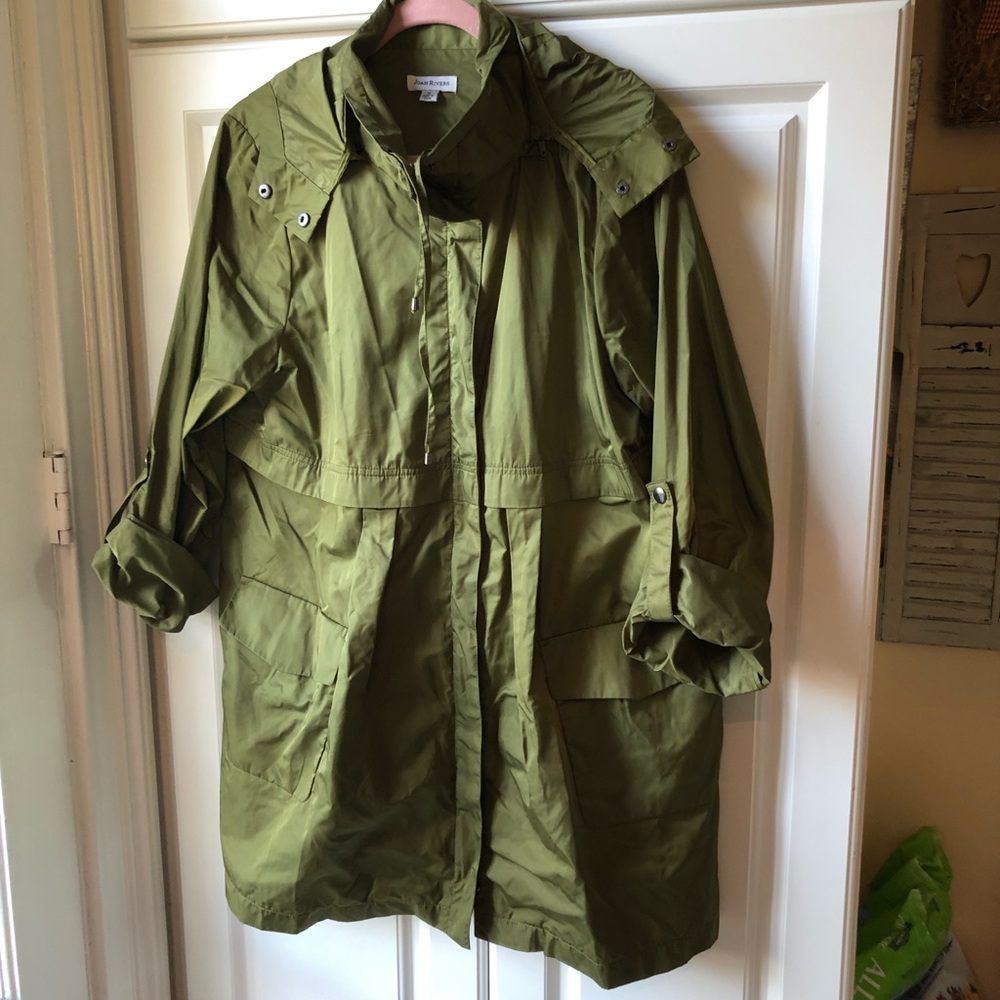 Joan Rivers NWOT army green anorak style jacket
